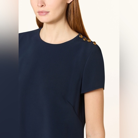 LAUREN RALPH LAUREN Two Tone Navy Red Anchor Buttons Sailor Shift Dress 4 NWT - Picture 3 of 10